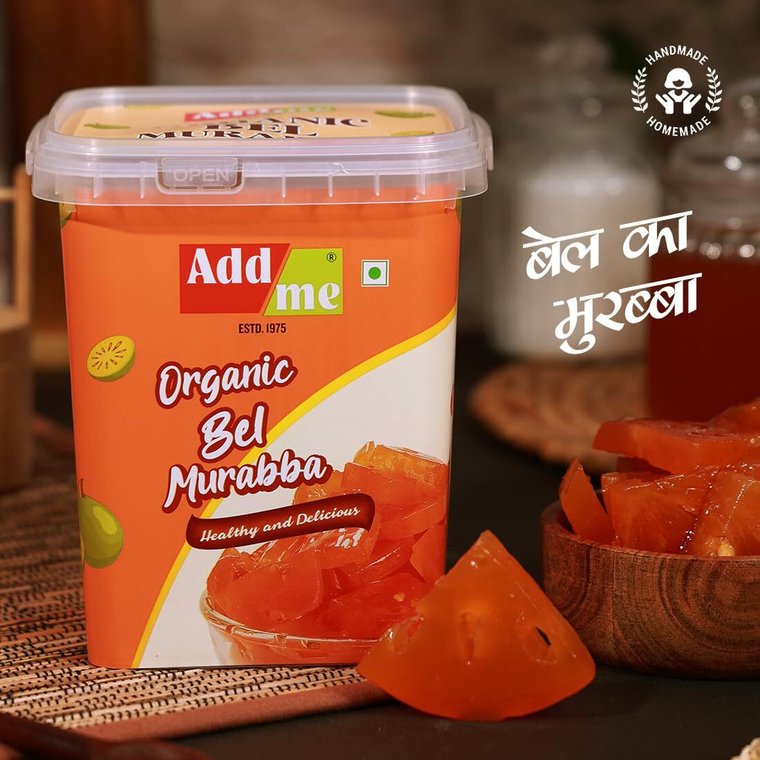 Add me Sweet Dry Bel Murabba 1kg | Immunity Booster Bel Ka Murabba Without Sugar Syrup Bucket Pack