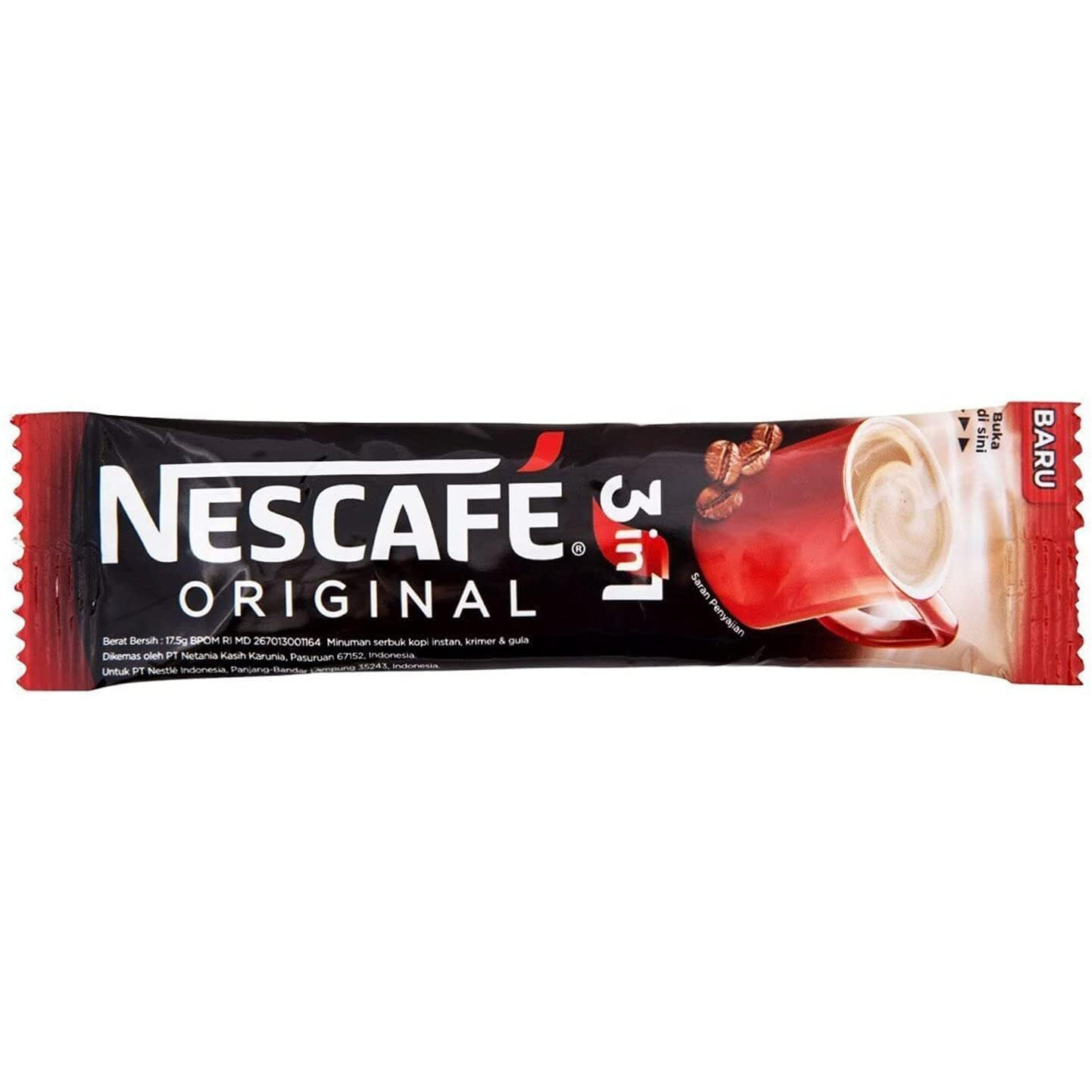 Nescafe 3 In 1 Original Soluble Coffee Powder Beverage, 30 Sachets Bag Instant Coffee 525Gm (Imported)