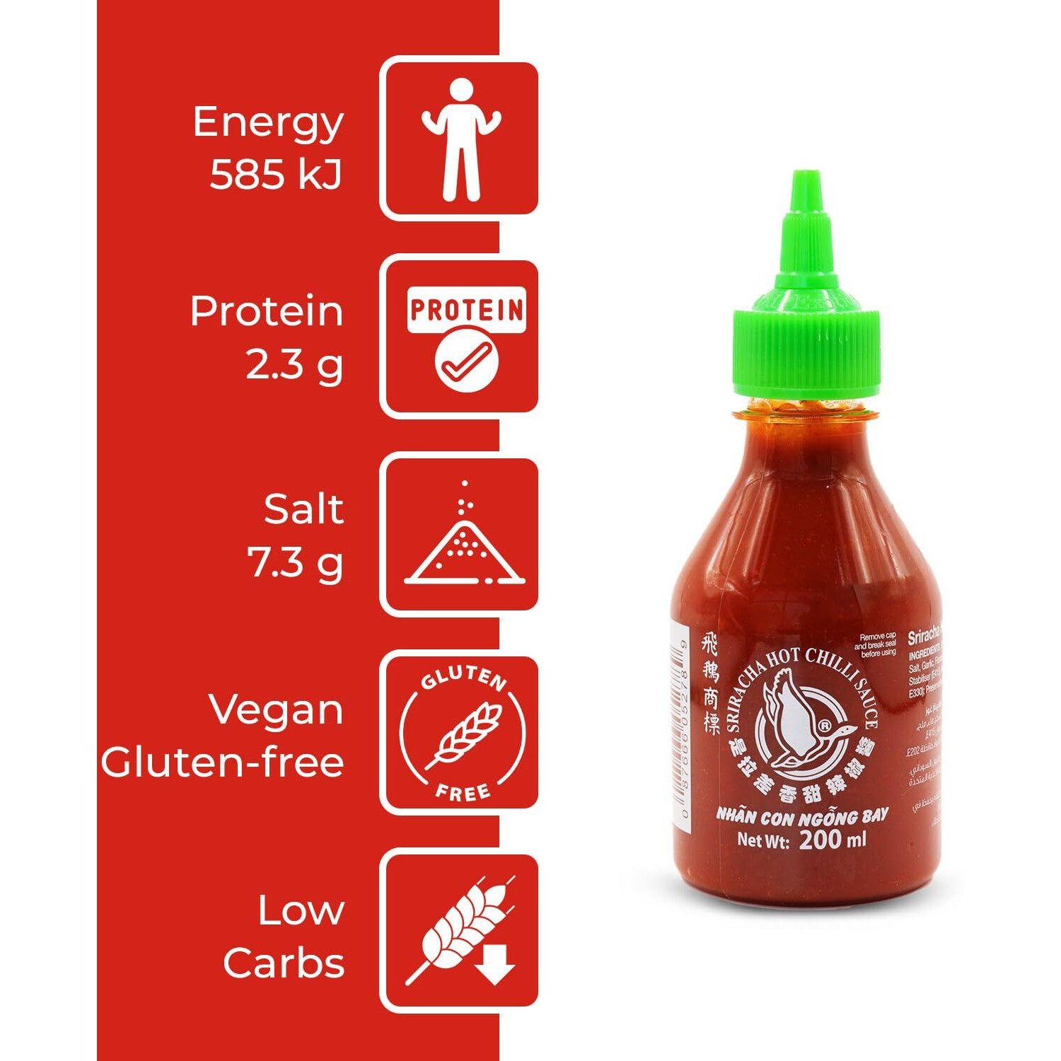 Flying Goose Sriracha Hot Chilli Sauce 730 Mililiter, Net - 860 grams