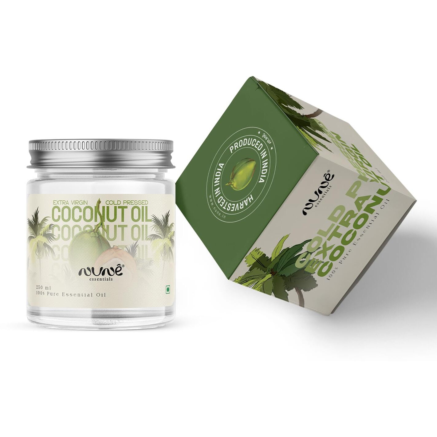 Nune Extra Virgin Coconut Oil Great For Hair, Skin & Baby Care | 100% Pure & Unfiltered, 250ml