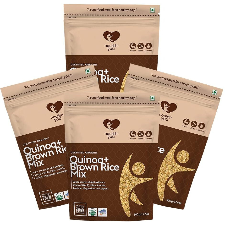 Nourish You Quinoa with Brown Rice Mix | (500G) Each | Gluten Free | High Fibre (Pack of 4)
