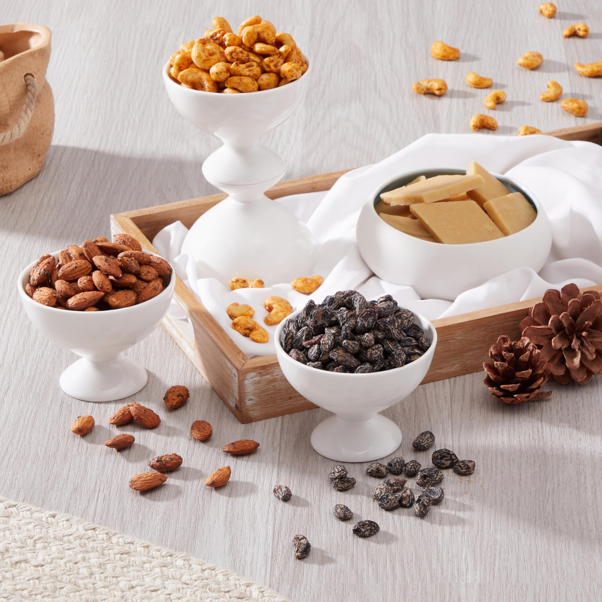 Amazon Brand - Vedaka Flavored Dry Fruits | Gift Box | 500 gm | Peri Peri Cashew 150 gm, Black Pepper Almond 150 gm, Chatpata Black Raisin 200 gm