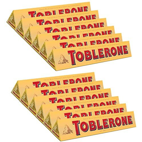 Toblerone Of Switzerland Milk Chocolate With Honey And Almond Nougat - 12 Pack Pouch, 12 X 100 Gram