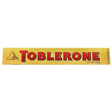 Toblerone Of Switzerland Milk Chocolate With Honey And Almond Nougat - 12 Pack Pouch, 12 X 100 Gram