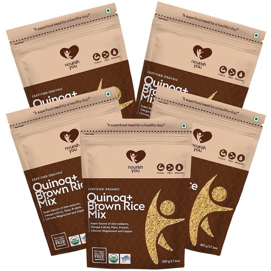 Nourish You Quinoa with Brown Rice Mix | (500G) Each | Gluten Free | High Fibre (Pack of 5)