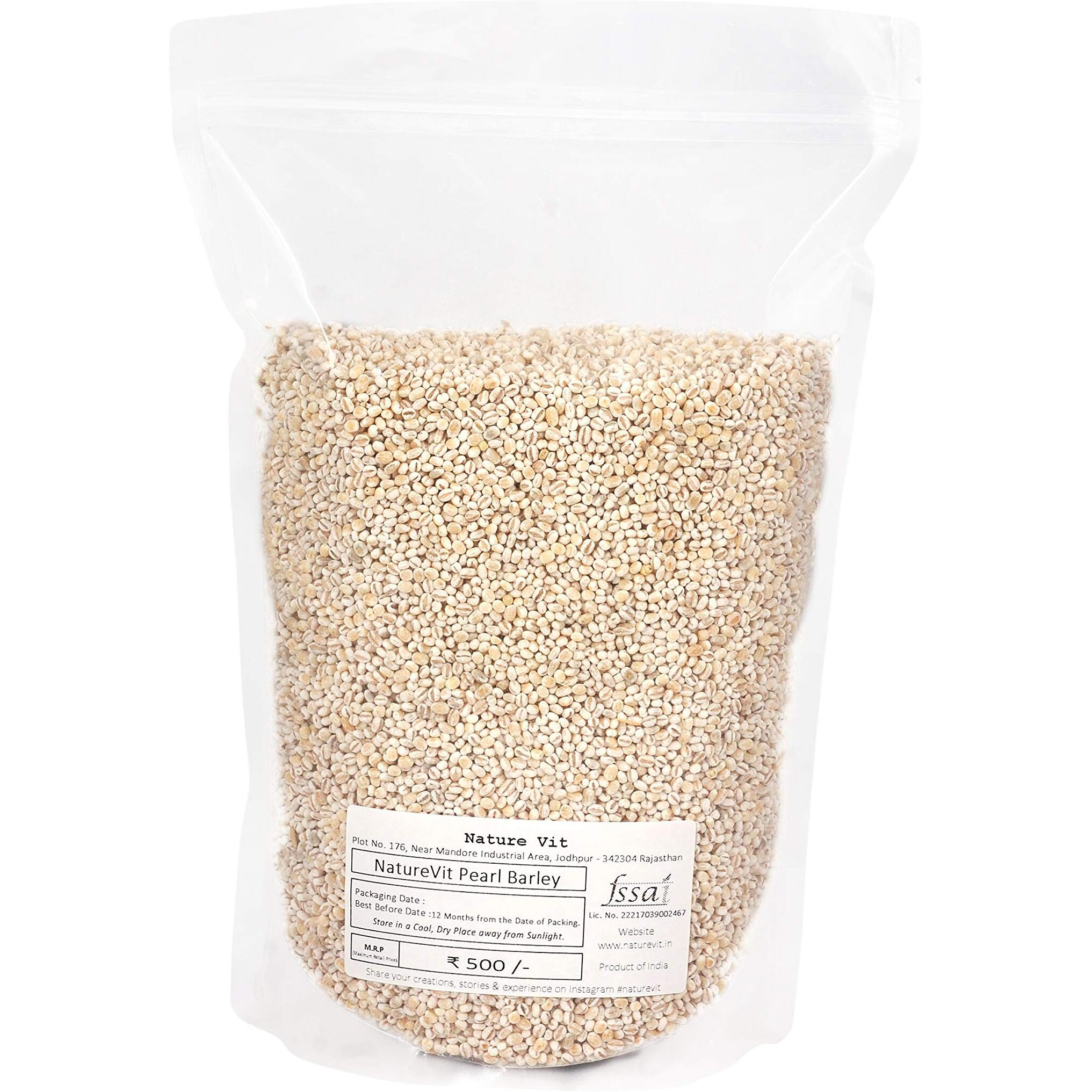 Nature Vit Pearl Barley (Jau), 4.5 Kg [All Natural & Fiber-Rich] ( 900Gm X 5 Packets )
