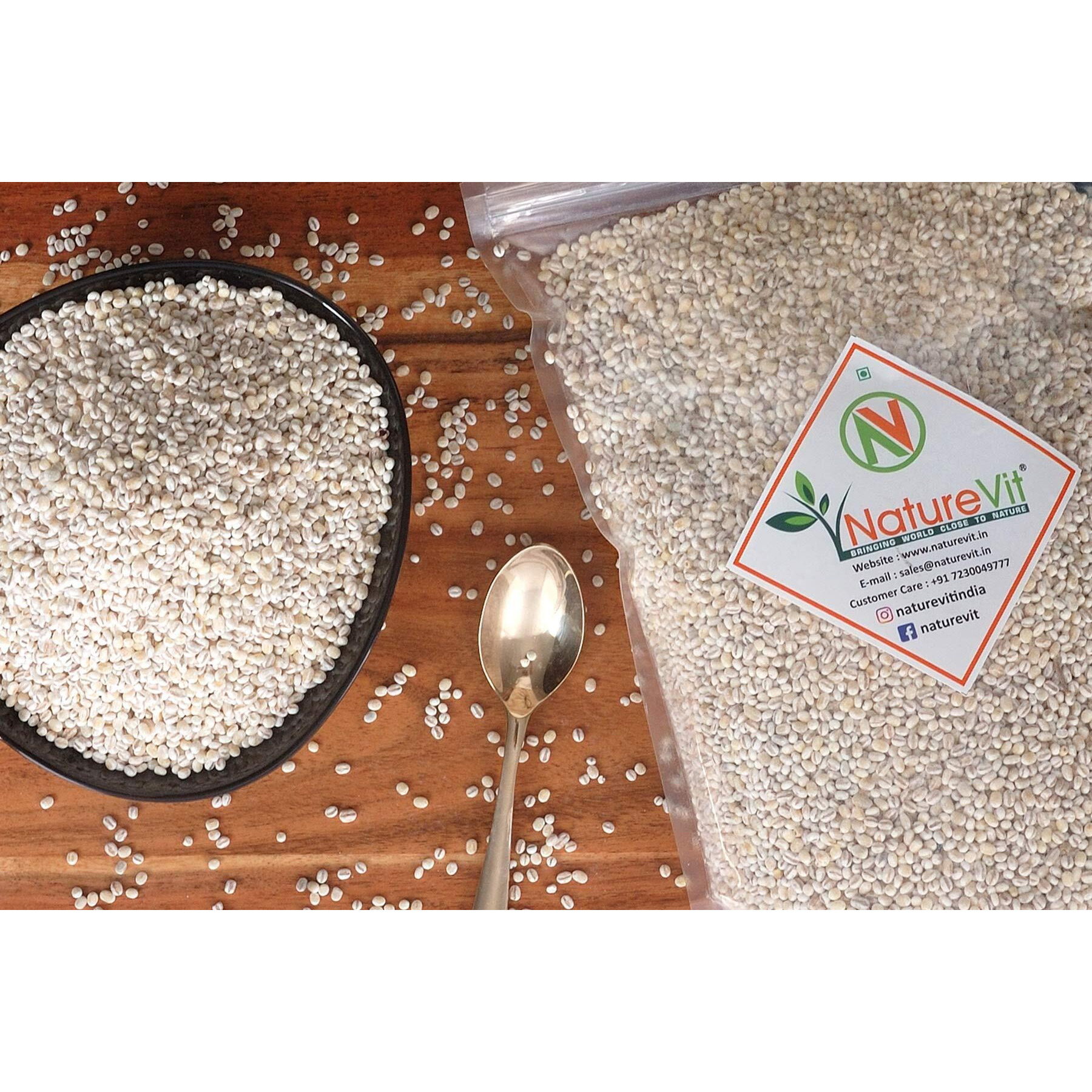 Nature Vit Pearl Barley (Jau), 4.5 Kg [All Natural & Fiber-Rich] ( 900Gm X 5 Packets )