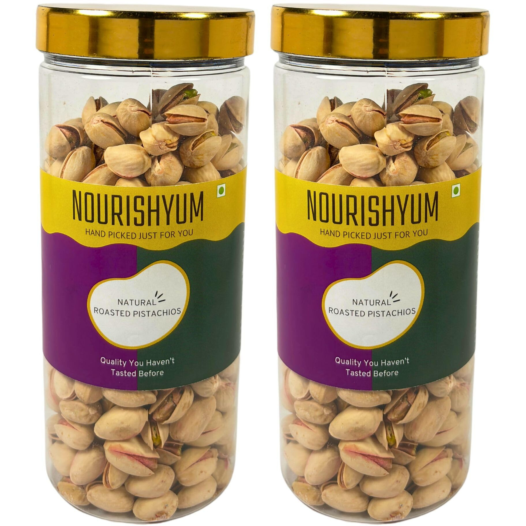Nourishyum Premium California Pistachios 1kg (500g x 2) With Reusable Jar | Roasted & Salted Pista | 100% Natural Crunch Pista | Nuts & Dry Fruits | Healthy Snacks | Dry Fruit Gift Pack