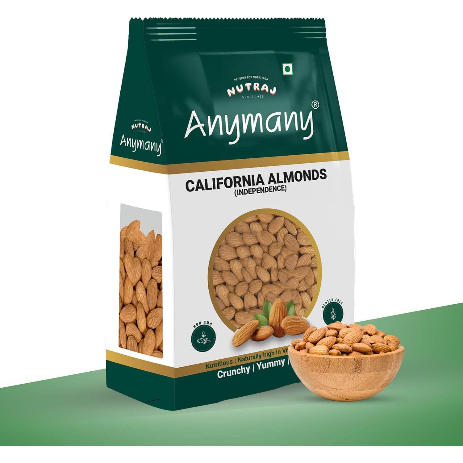ANY MANY Nutraj California Almonds, Raw 2Kg (1Kg X 2) | Nutritious & Delicious | Badam Giri | High In Fiber | Rich In Vitamin E & Manganese