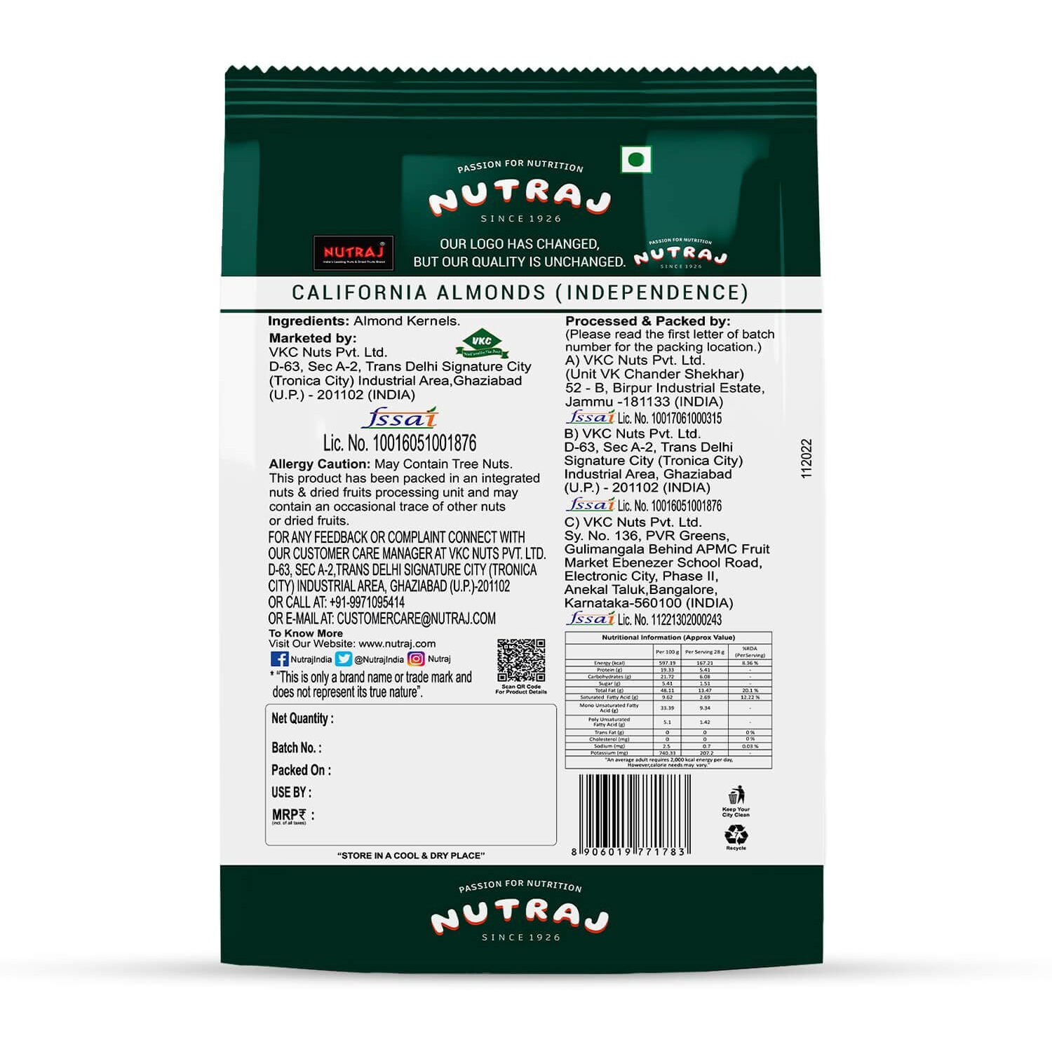 ANY MANY Nutraj California Almonds, Raw 2Kg (1Kg X 2) | Nutritious & Delicious | Badam Giri | High In Fiber | Rich In Vitamin E & Manganese