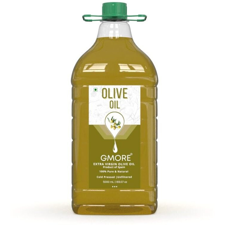 GMORE - Cold Pressed - Extra Virgin - Olive Oil - Organic - 100% Pure & Natural Olive Oil (5000ml)