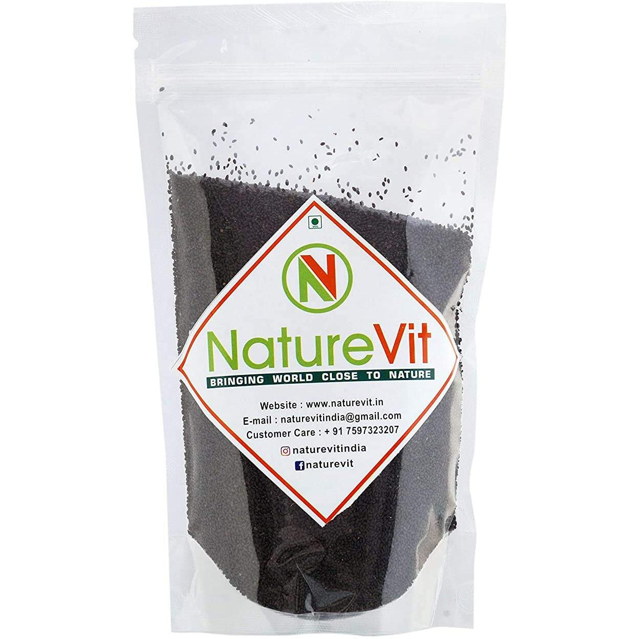 Nature Vit Basil Seeds, 400Gms | Tukmaria Seeds | Sabja Seeds | (Reduces Body Heat)