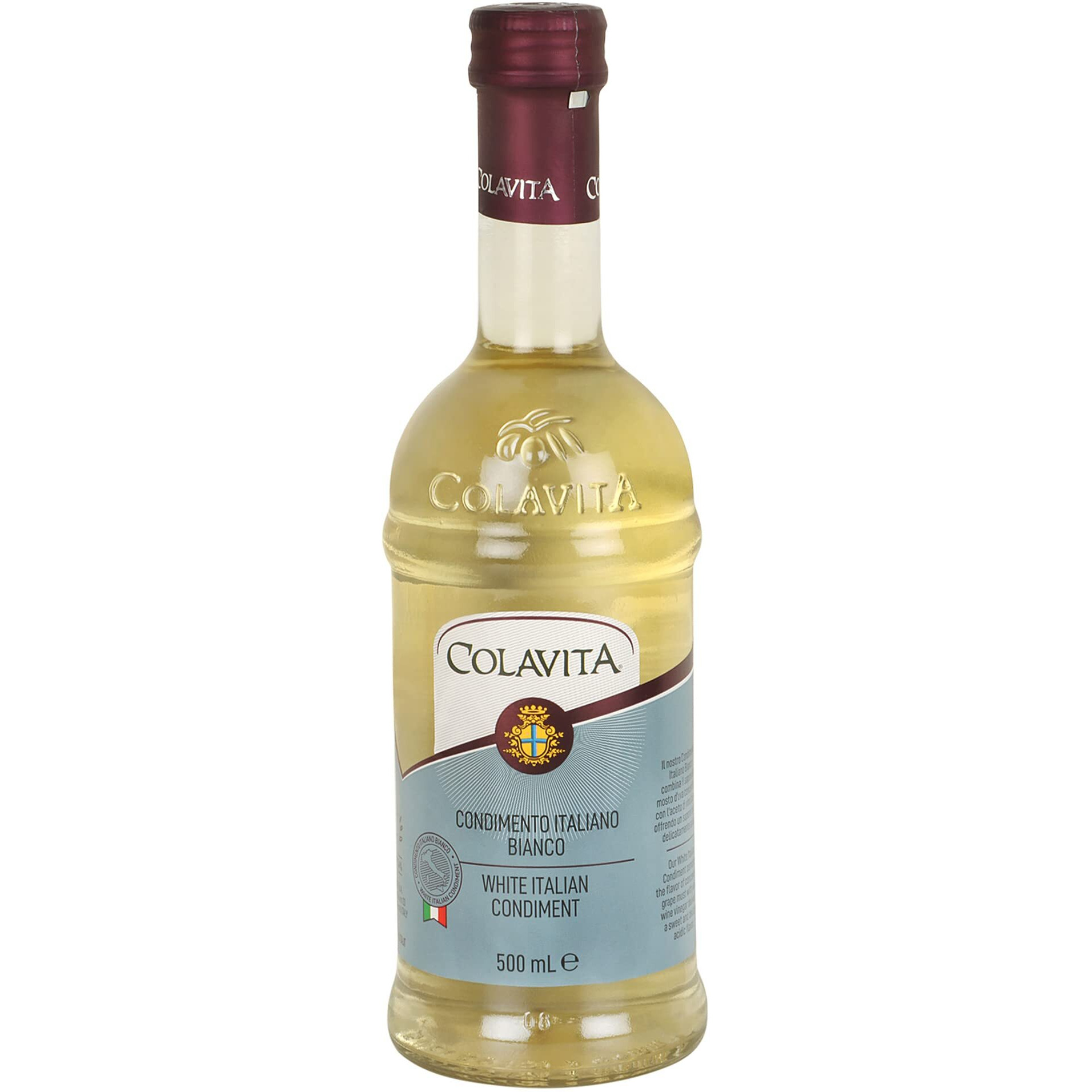 Colavita White Italian Condiment (Balsamic Vinegar 500ml) | Imported from Italy | Premium Vinegar for Cooking, Salad Dressings and Marinating Fresh or Grilled Vegetables | No Artificial Colours