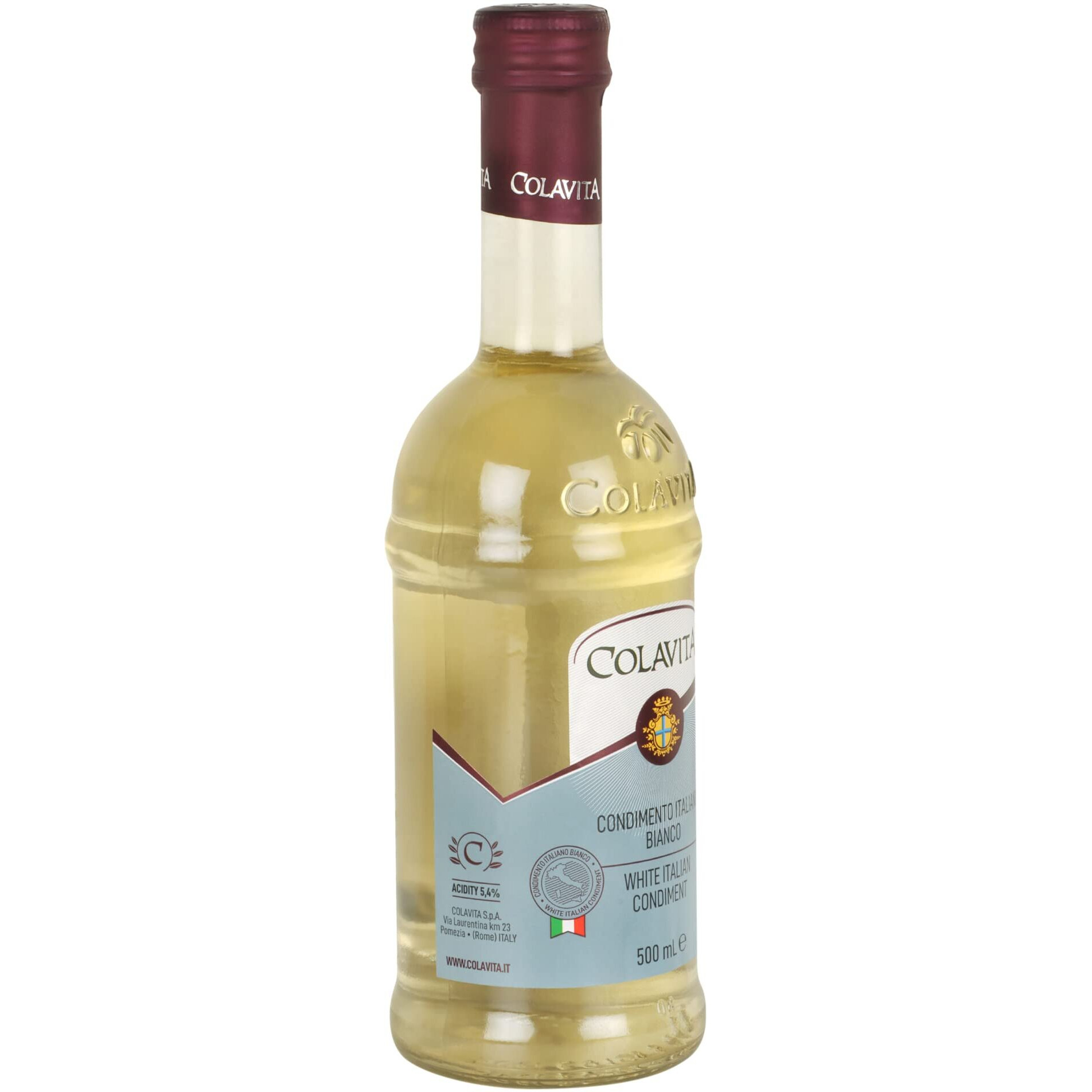 Colavita White Italian Condiment (Balsamic Vinegar 500ml) | Imported from Italy | Premium Vinegar for Cooking, Salad Dressings and Marinating Fresh or Grilled Vegetables | No Artificial Colours