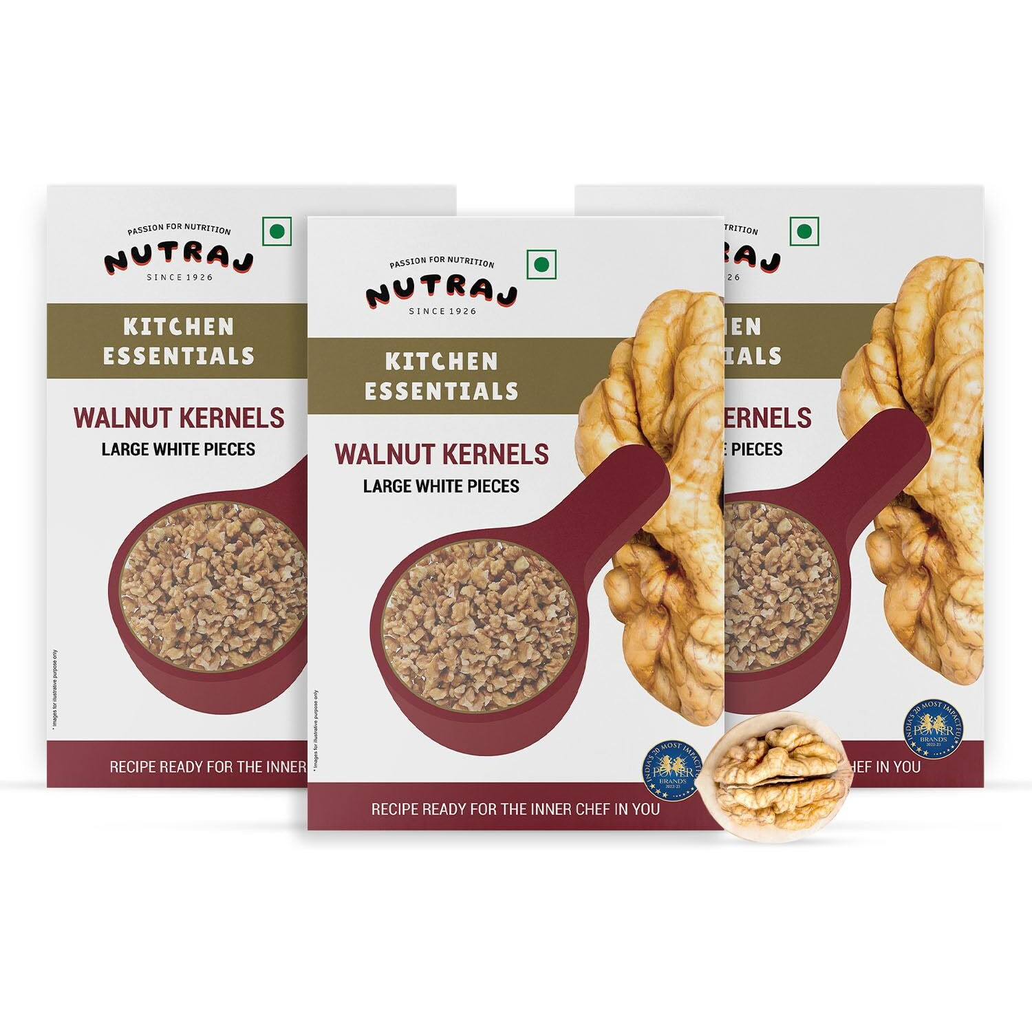 Nutraj 100% Natural Dried Premium Light Broken Walnut Kernels 600g (3 x 200g), (6-8 Pieces Broken) | Pure Without Shell Broken Walnut Kernels | Broken Walnut | Akhrot Giri Dry Fruit