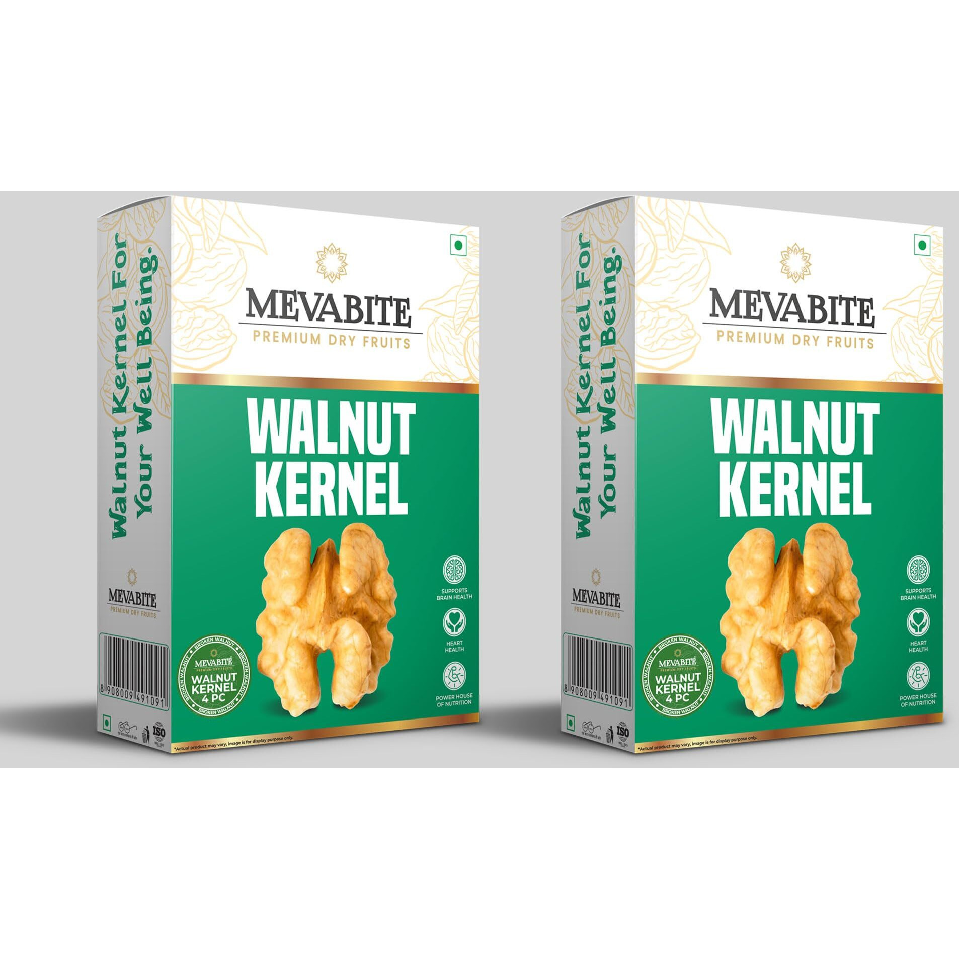 MevaBite Premium California Walnuts Without Shell (2 X 200g) | Broken Walnut Kernels | Akhrot Giri Dry Fruit | Pure Without Shell Walnut Kernels | Rich in Omega3, Proteins, Fiber, Nutrients, Vitamins