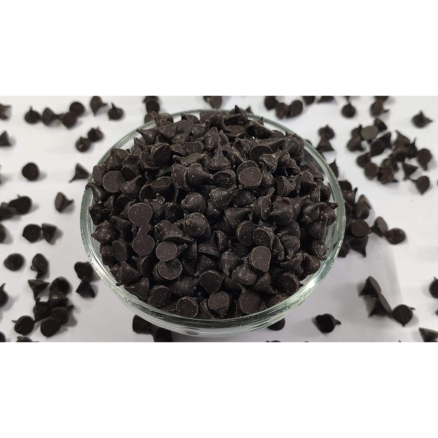 Dry Fruit Hub Dark Chocolate Chips 1kg, Dark Choco Chips, Choco Chips for Cake Decoration, Chocolate Chips for Baking