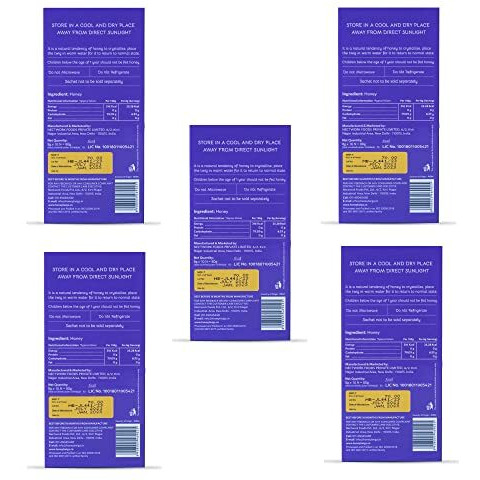 Honey Twigs Himalayan Multi Floral Honey,100% Natural Pure Honey,400Gms (50 Single Sachets-80G X 5 Packs)|Grade A Himalayan Honey-Traceable Source|Zero Additives|Zero Added Sugar|Immunity Booster