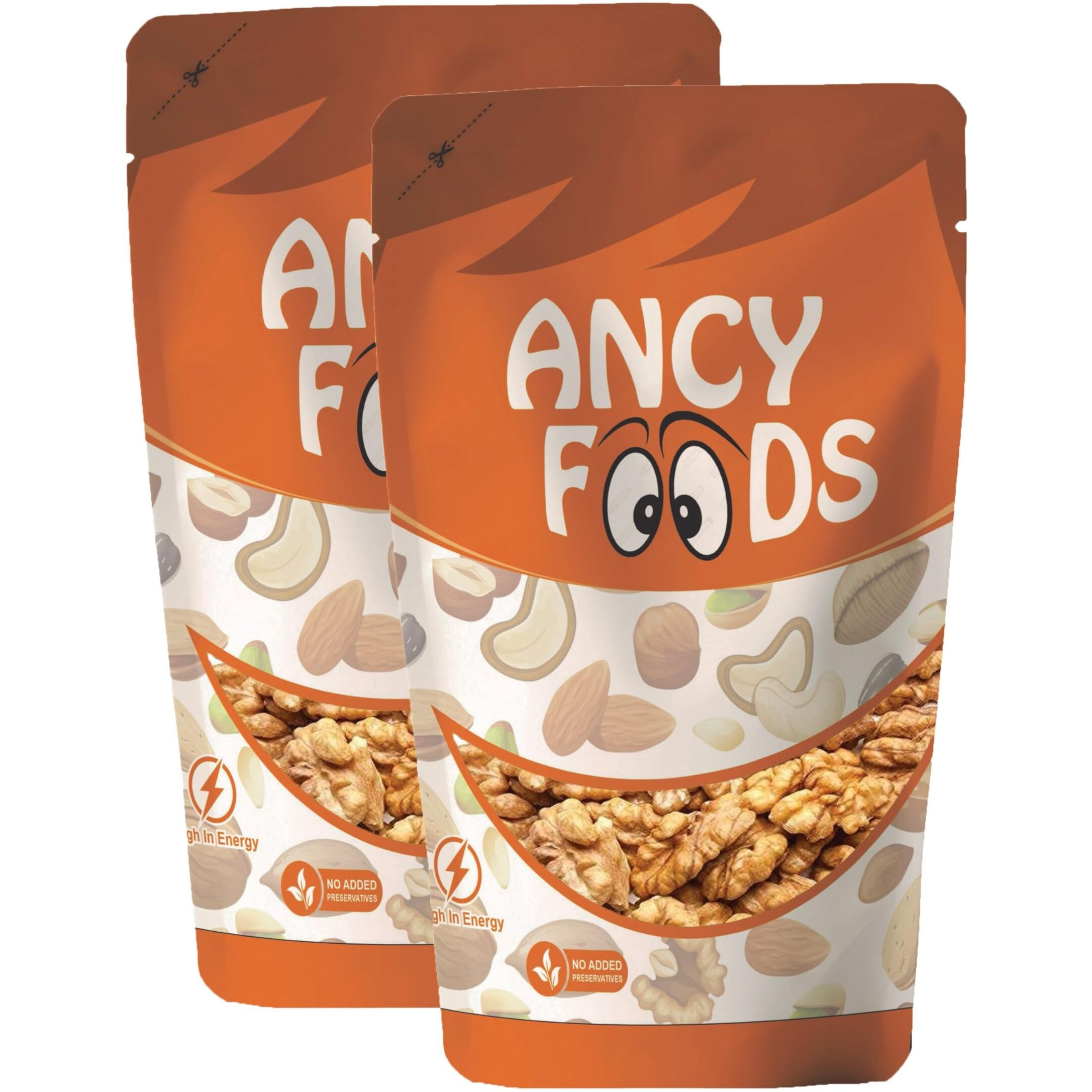 Ancy 100% Kashmiri Walnuts Without Shell (Kernels)- Akhrot Dry Fruit , 2 X 250 g