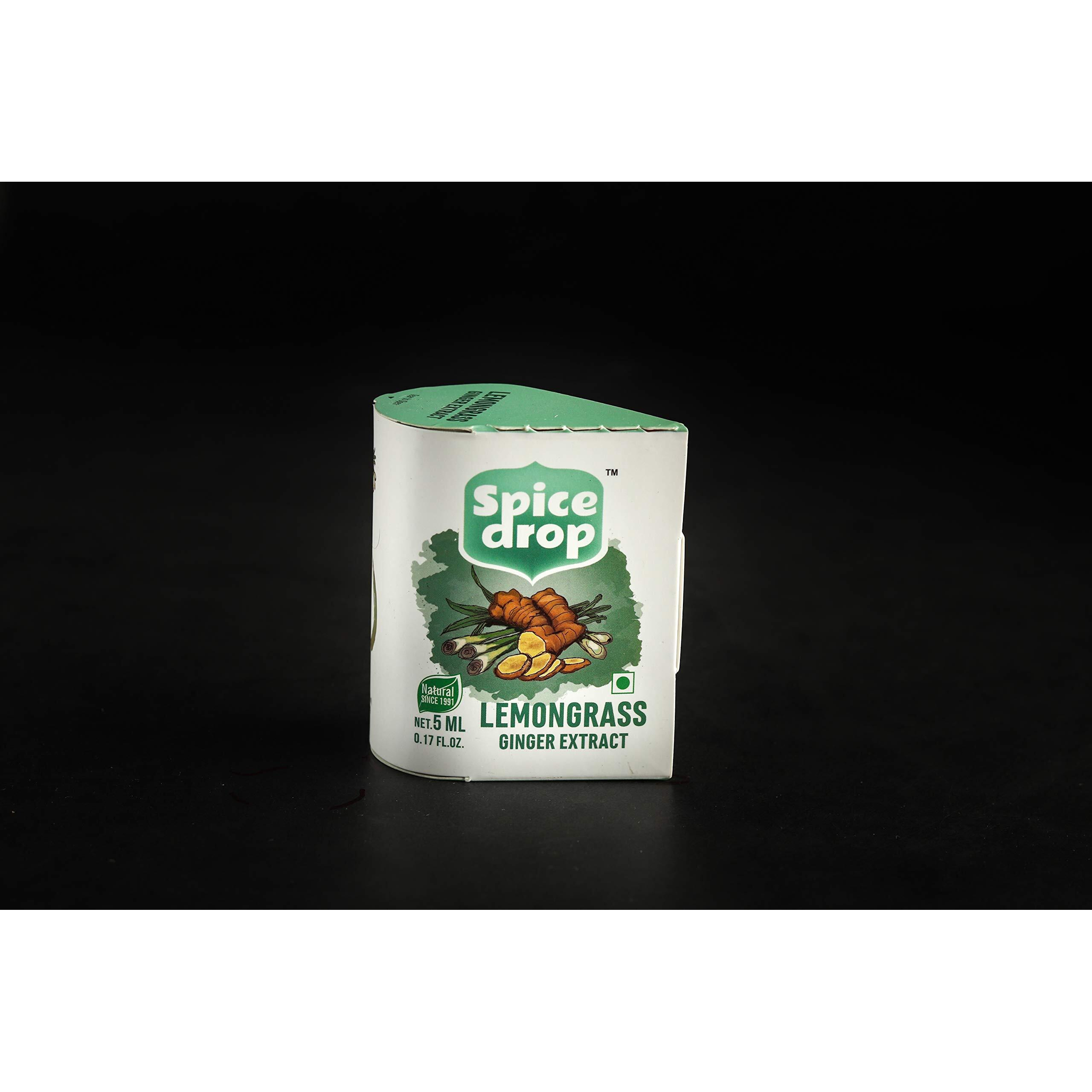 Spice Drop Lemongrass Ginger Natural Extract | For Tea, Soups, Shakes and beverages | 5 ml ( Pack of 5 x 180 Drops)