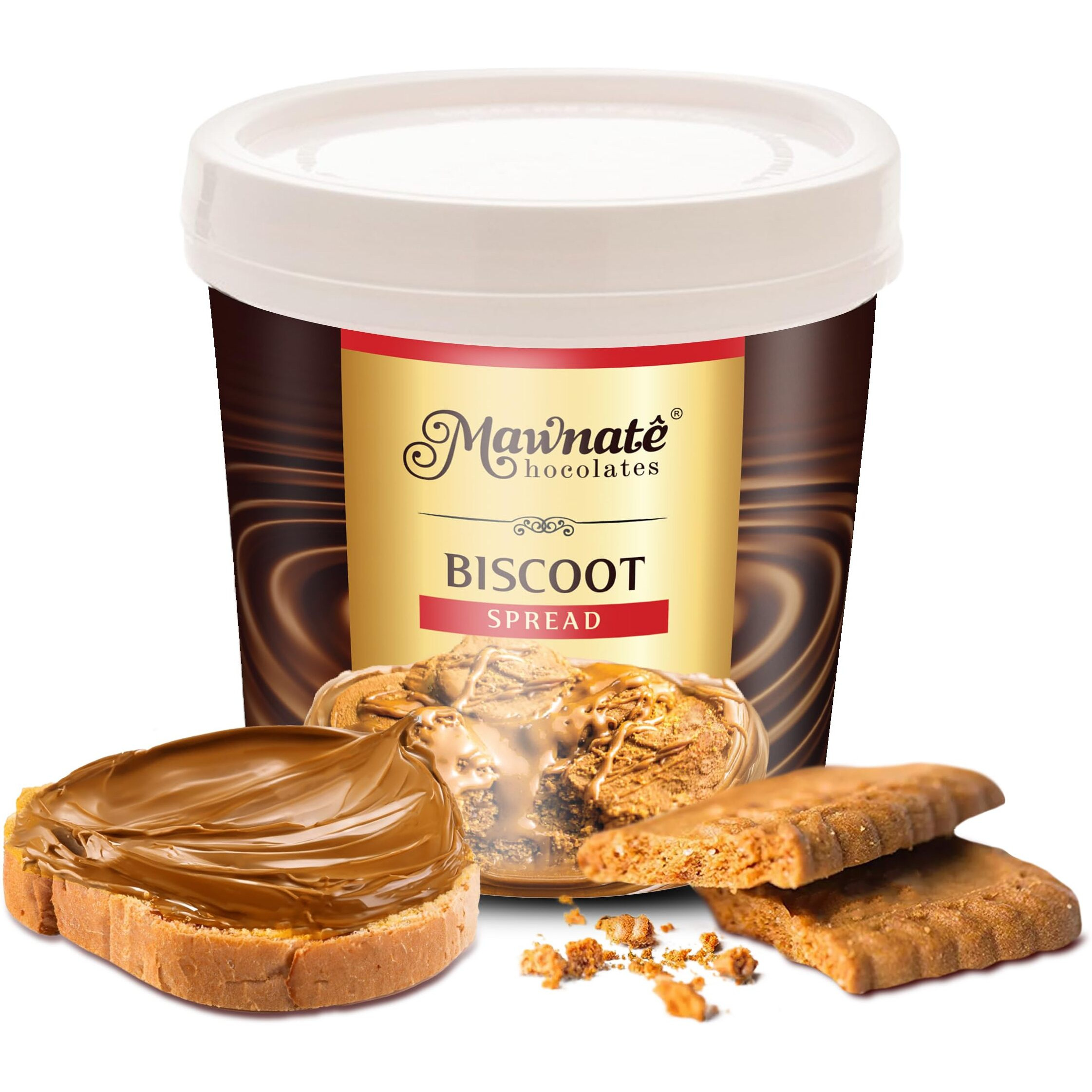 MAWNATE CHOCOLATES Biscoot Spread, Caramelised Biscuit Spread, Cinnamon Creamy Spread (1000 Gms)