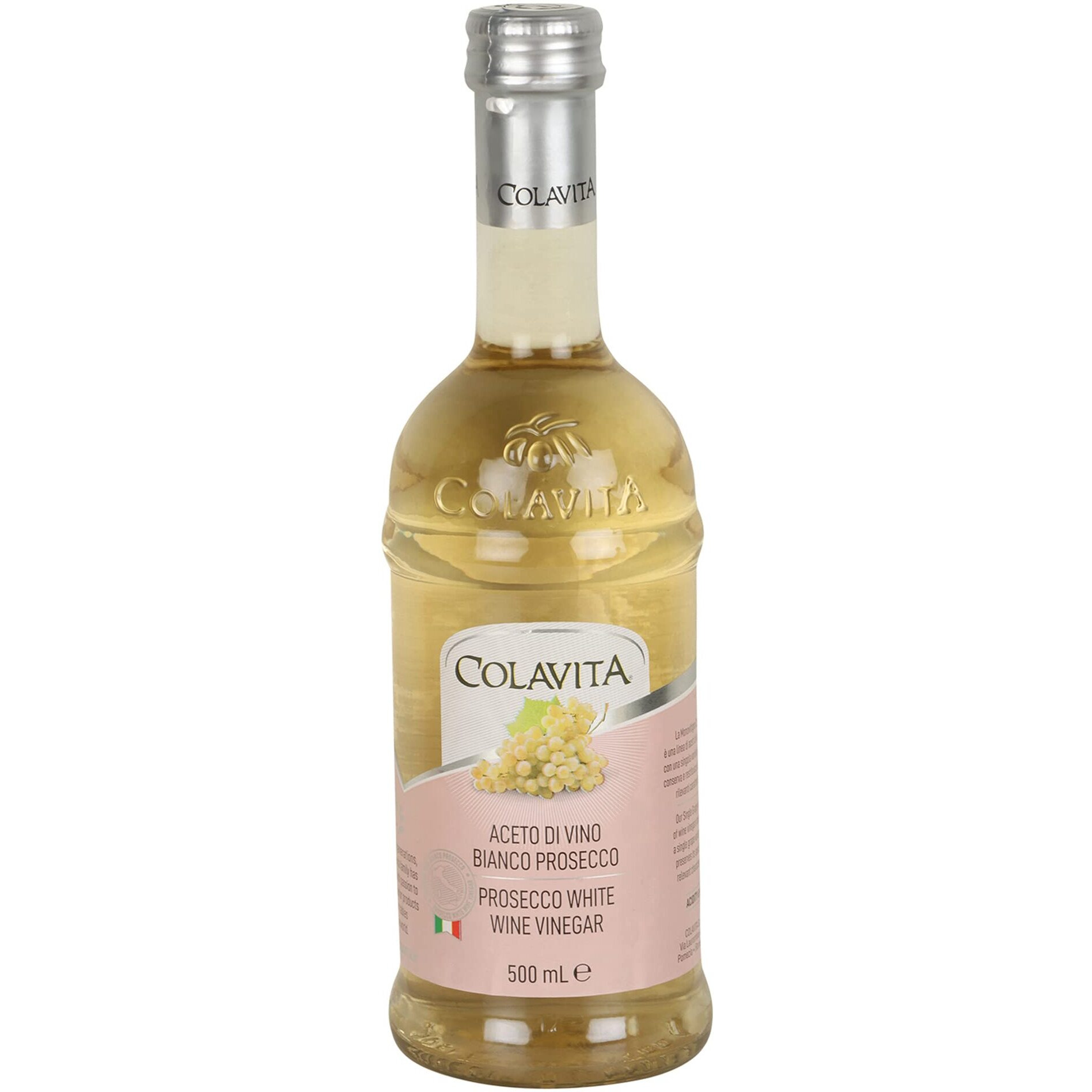 Colavita Prosecco White Vinegar (500ml) | Imported from Italy | Premium White Vinegar for Salads, Seasoning Fish and White Meats | No Artificial Colours