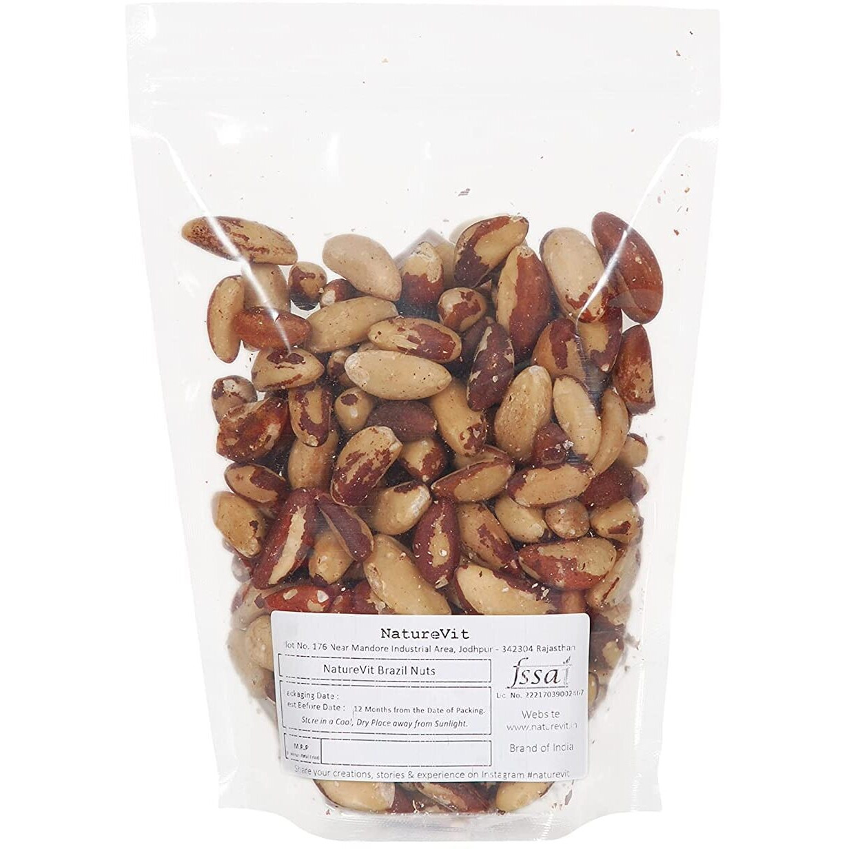 Nature Vit Exotic Fresh Raw Brazil Nuts, 100G | Premium | Grade A | Rich In Selenium | Product Of Peru