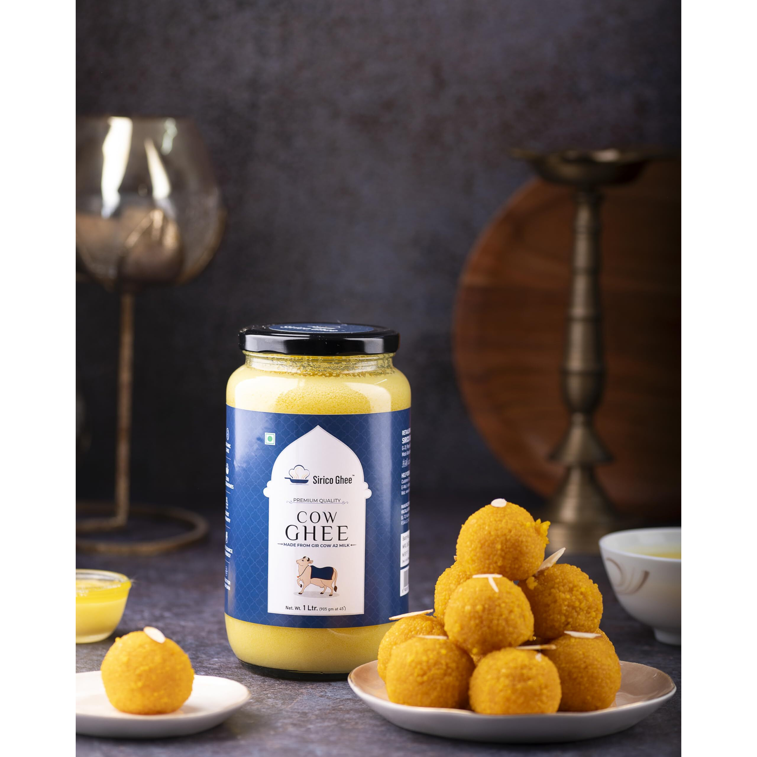 SIRICO GHEE Divine Delight Premium A-2 Gir Cow Ghee For Health And Wellness No Added Color And Preservatives, No Added Fragrance (1Ltr), 400 Grams
