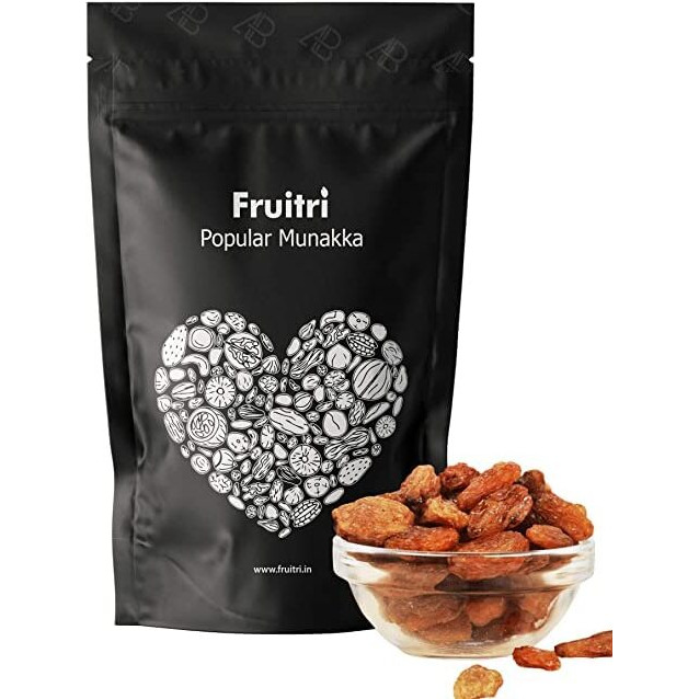 Fruitri Popular Raisins With Seeds, Munakka Dry Fruit, 500G, Fresh