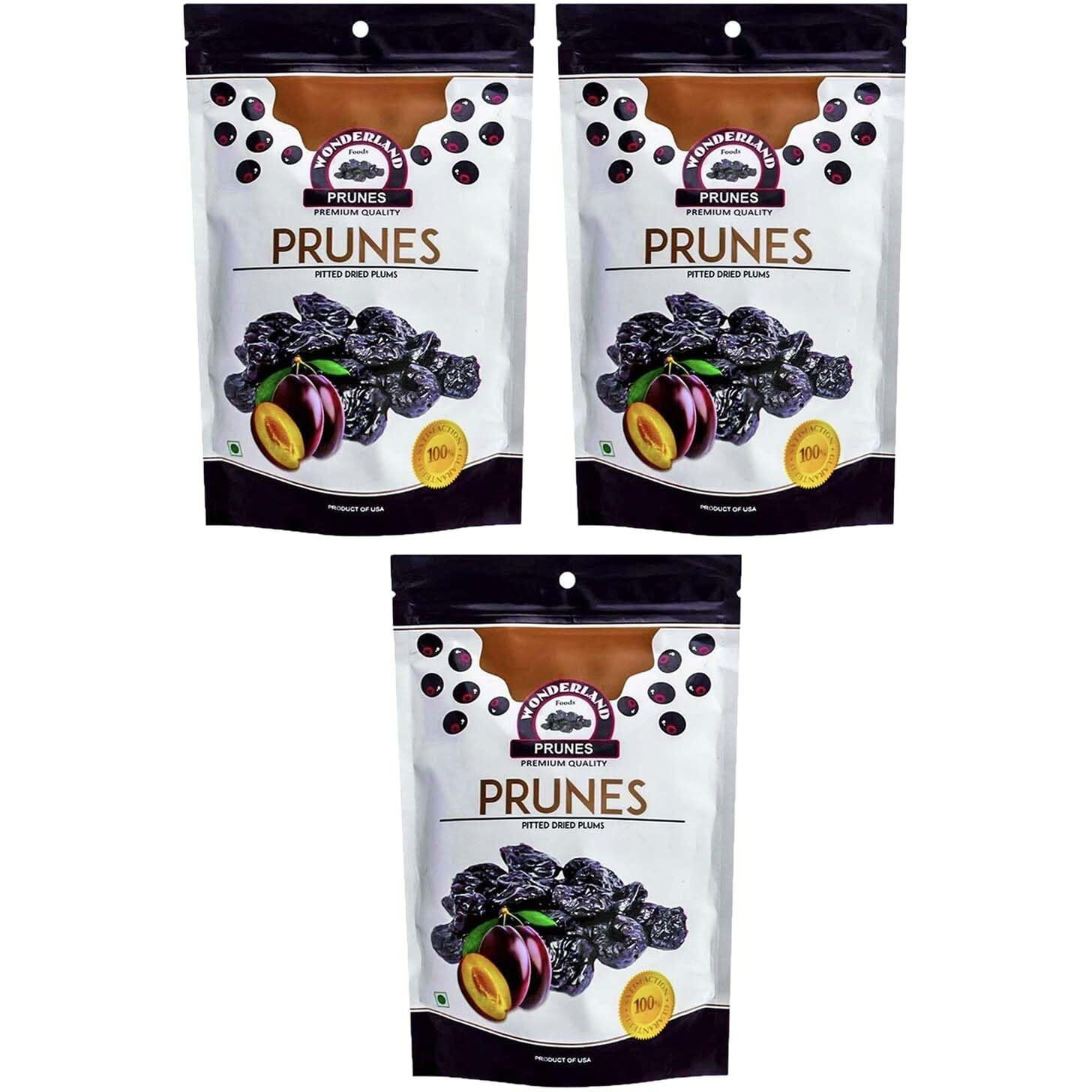 WONDERLAND FOODS Healthy & Tasty Californian Seedless (Pitted) Prunes 600g Pouch (200gX3)