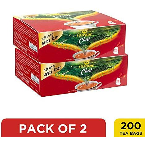 GOODRICKE Ctc Chai Leaf Tea Bag - 100 Tea Bags, (Pack Of 2) | Premium Chai | Enticing Colour And Superior Taste | 100% Natural & Organic Chai | Richer Taste & Flavour, Assam, 360 Gram