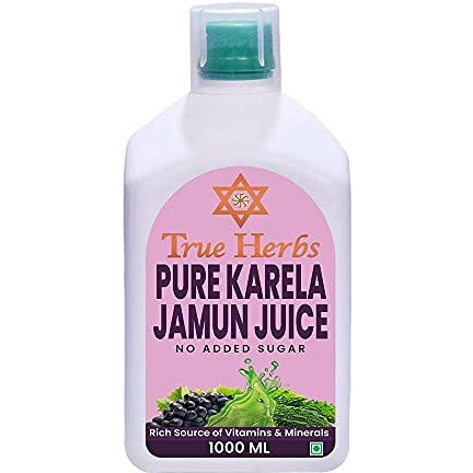 True Herbs pure karela jamun juice helps maintain healthy sugar level - no added sugar  1000 ml Pack of 1