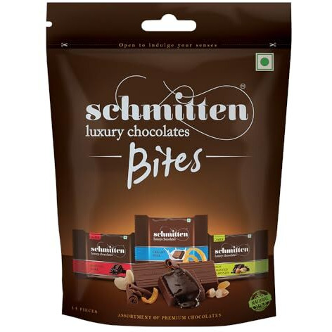 Schmitten Home Bites Assorted Dark And Milk Chocolates Minis - Pack Of 1, Pouch, Premium Selection-140 Gm
