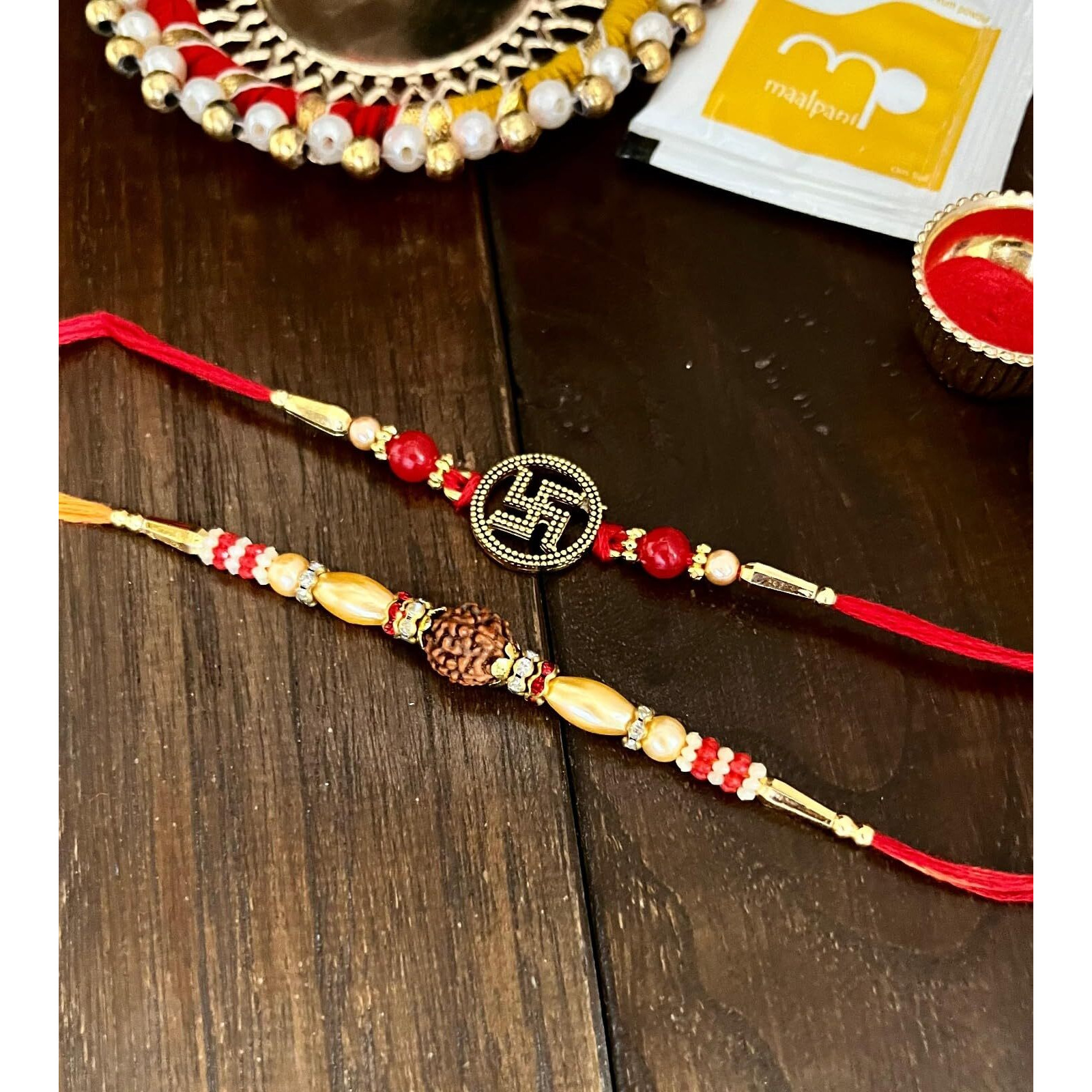 Maalpani Rakhi for Brother - Set Of 2 Rakhi With Chocolate Combo Pack | Dairy Milk Chocolate Combo With Rakhi Gift Hamper Set | Rakhi Gift For Brother 2024