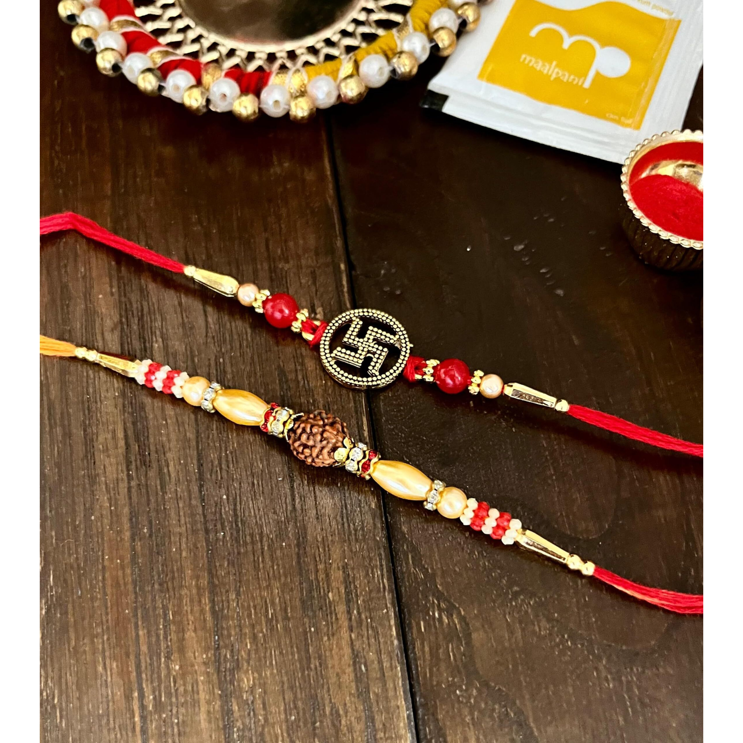 Maalpani Rakhi for Brother - Set Of 2 Rakhi With Chocolate Combo Pack | Dairy Milk Chocolate Combo With Rakhi Gift Hamper Set | Rakhi Gift For Brother 2024