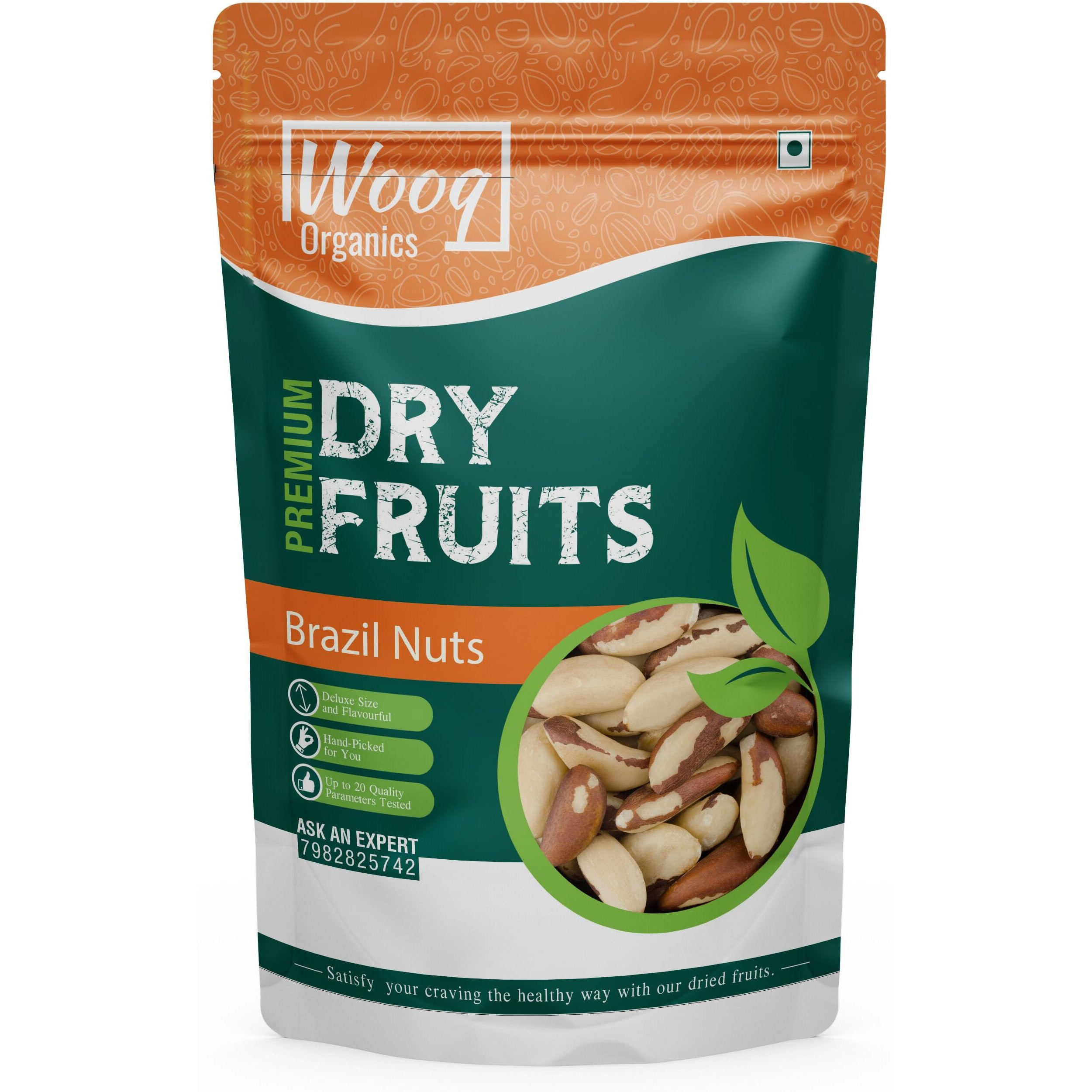 Wooq Organics Brazil Nuts, Jumbo Premium Brazil Nuts 200g | All Natural | Rich in Iron| Best for Cholesterol