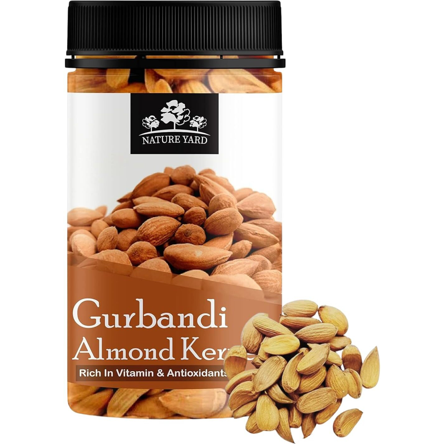 NATURE YARD Orignal Afghan Gurbandi Almond/Badam Giri Rich in Oil - 100% Pure & Natural - 250Gm