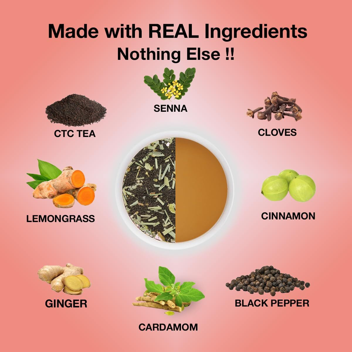 Tea Sense Royal Masala Chai | 800 Gram Loose Tea | Kadak | Ctc Tea, Ginger, Cardamom, Clove, Cinnamon, Black Pepper, Star Anise | 320+ Cups