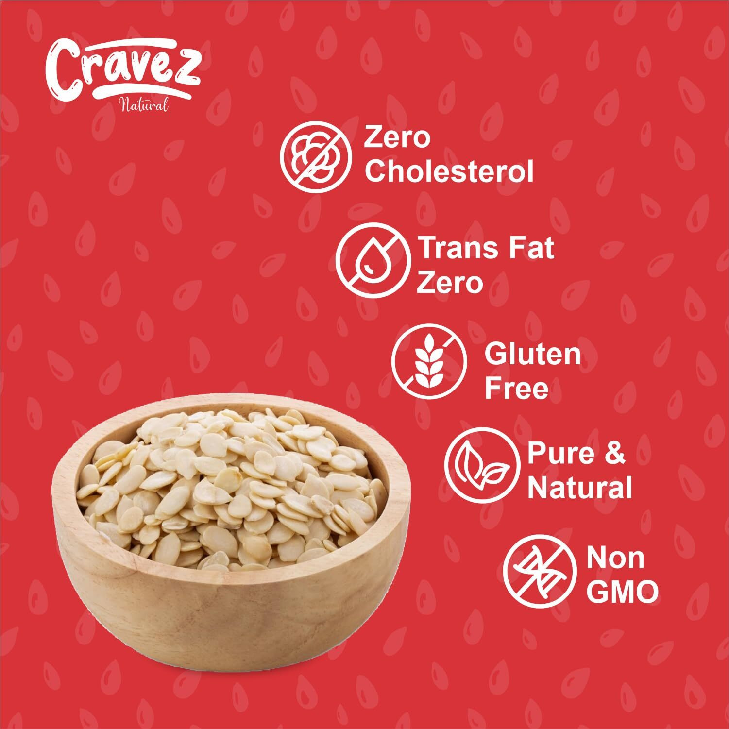 Cravez Watermelon Seeds - 1kg Magaz Seeds | Raw Watermelon Seeds for Eating | Diet Food High in Protein | Seeds for Snacking | Nutrients Rich | Source of Antioxidants