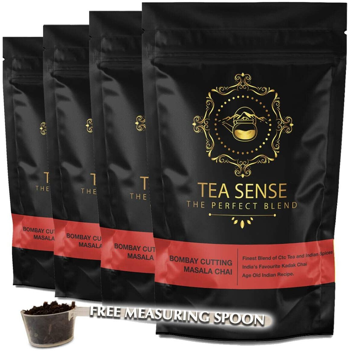 Tea Sense Bombay Cutting Masala Chai | 800 gram Loose Tea | Kadak And Traditional Blend | Ctc Tea, Cardamom, Fennel, Dried Ginger, Black Pepper | 320+ Cups