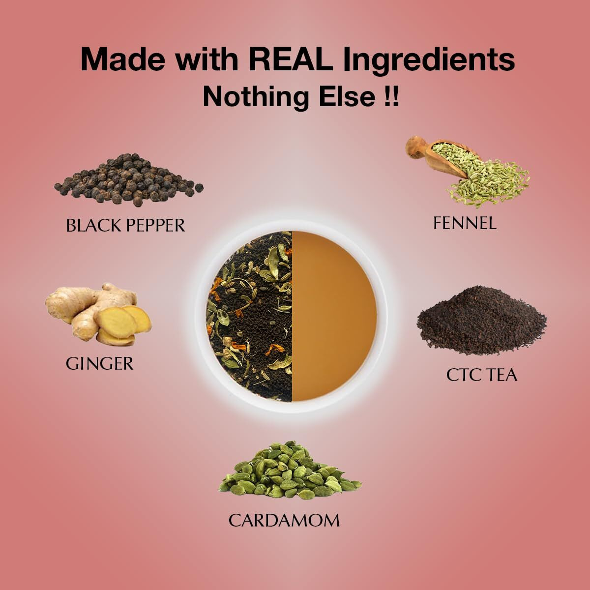 Tea Sense Bombay Cutting Masala Chai | 800 gram Loose Tea | Kadak And Traditional Blend | Ctc Tea, Cardamom, Fennel, Dried Ginger, Black Pepper | 320+ Cups
