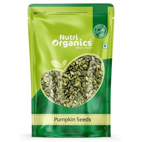 Nutri Organics Raw & Unroasted Pumpkin Seeds | Immunity Booster and Fiber Rich Superfood | Rich Source of Omega 3 | Highly Nutritious Snack | Rich in Protein, Dietary Fibre, Zinc & Magnesium - 200 G