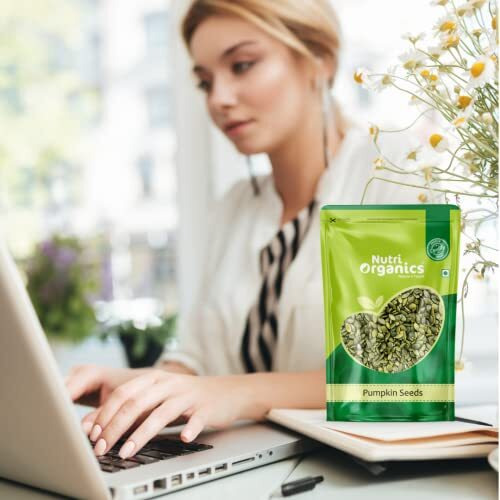 Nutri Organics Raw & Unroasted Pumpkin Seeds | Immunity Booster and Fiber Rich Superfood | Rich Source of Omega 3 | Highly Nutritious Snack | Rich in Protein, Dietary Fibre, Zinc & Magnesium - 200 G