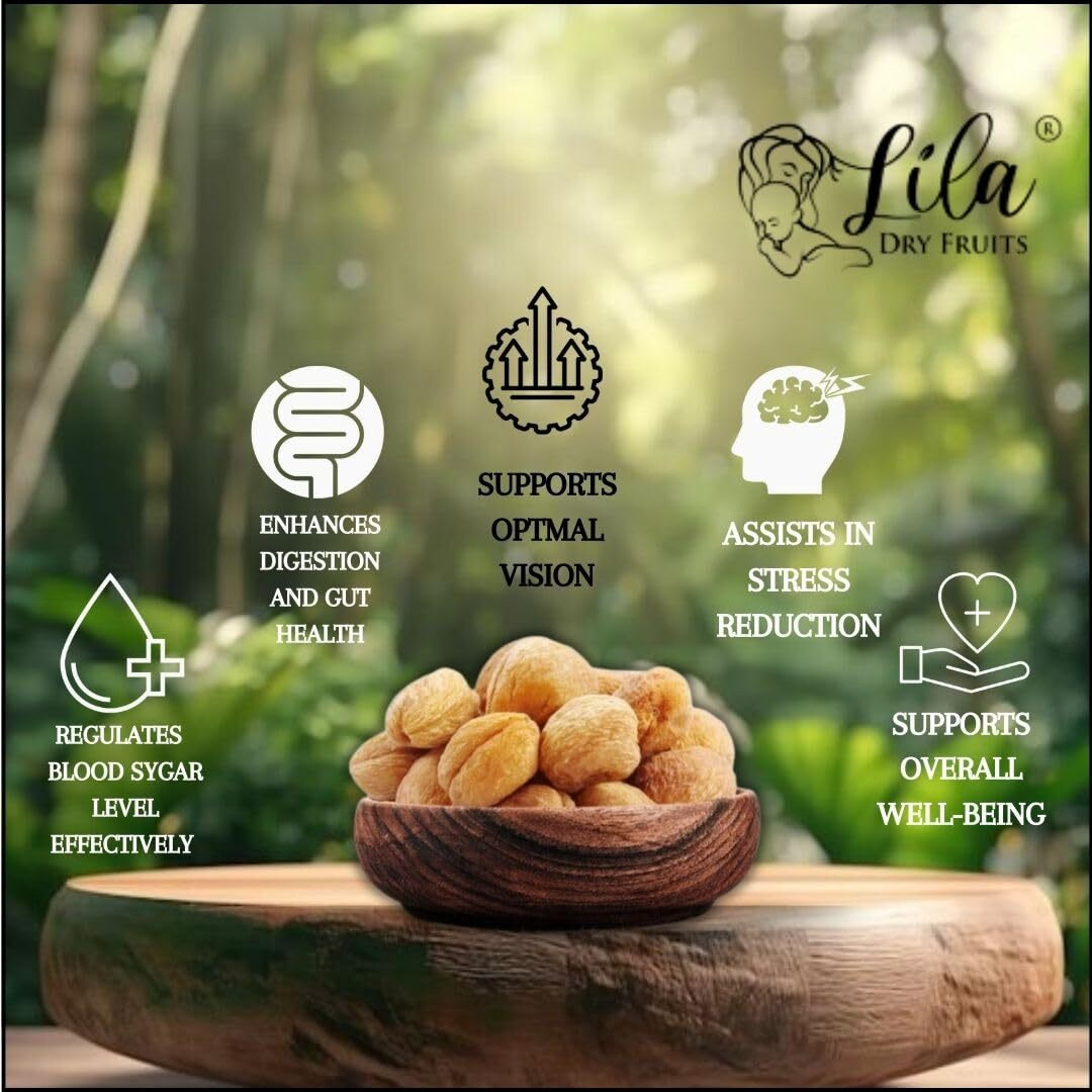 LILA DRY FRUITS Dried Premium Afghani Apricots 200 Gram | Vegan, Sun Dried Apricots | Gluten Free & Sodium Free | Add In Your Healthy Recipes | Dry Fruit