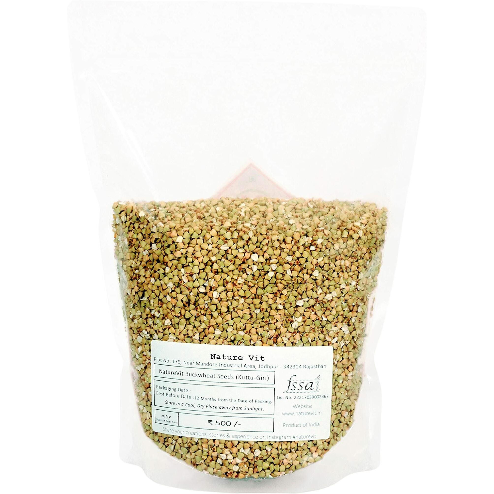 Nature Vit Buckwheat Seeds|Kuttu Giri|Hulled,Dehydrated & Gluten Free Buckwheat Millet|High In Plant Protein & Fibre|Soak & Eat As Porridge|Grind To Make Flour|Sprout To Use In Salads|400 Gram