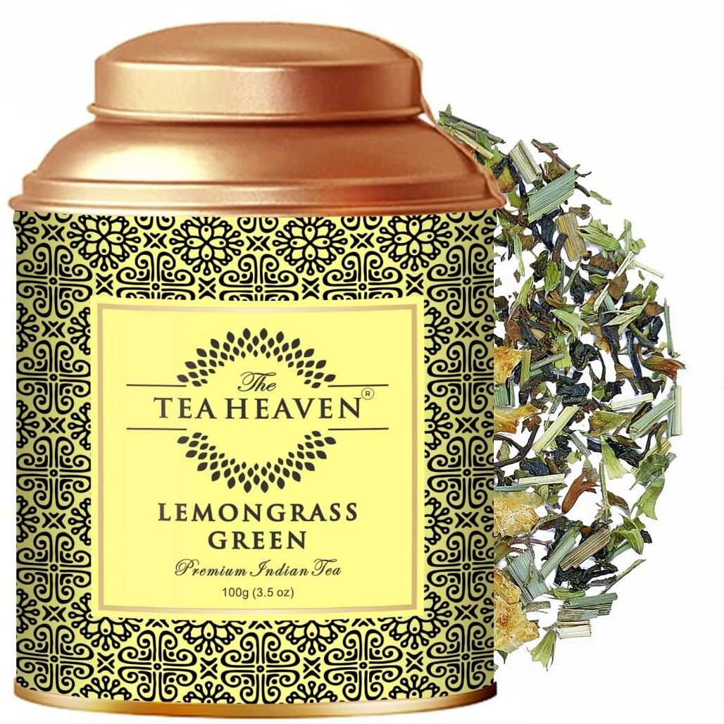 The Tea Heaven | Tea Gift - Lemongrass Green Tea-Helps in Digestion- 100% Natural Ingredients- 50 Grams (25 Cups)