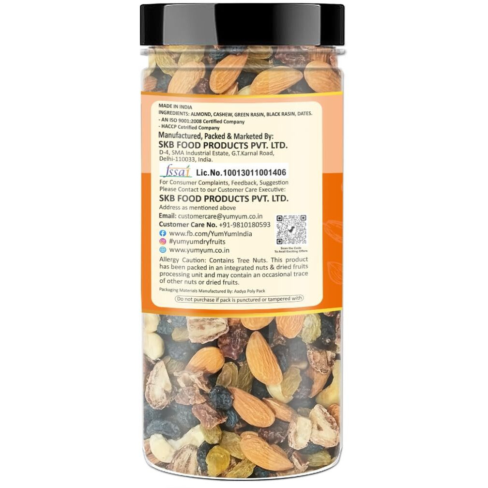 Raghbat Panchmeva 250g I Healthy Trail Mix | Mixed Nuts Healthy Snacks | Almonds Cashews,Green & Black Raisins, Dates | Dry Fruits | Ready to Eat
