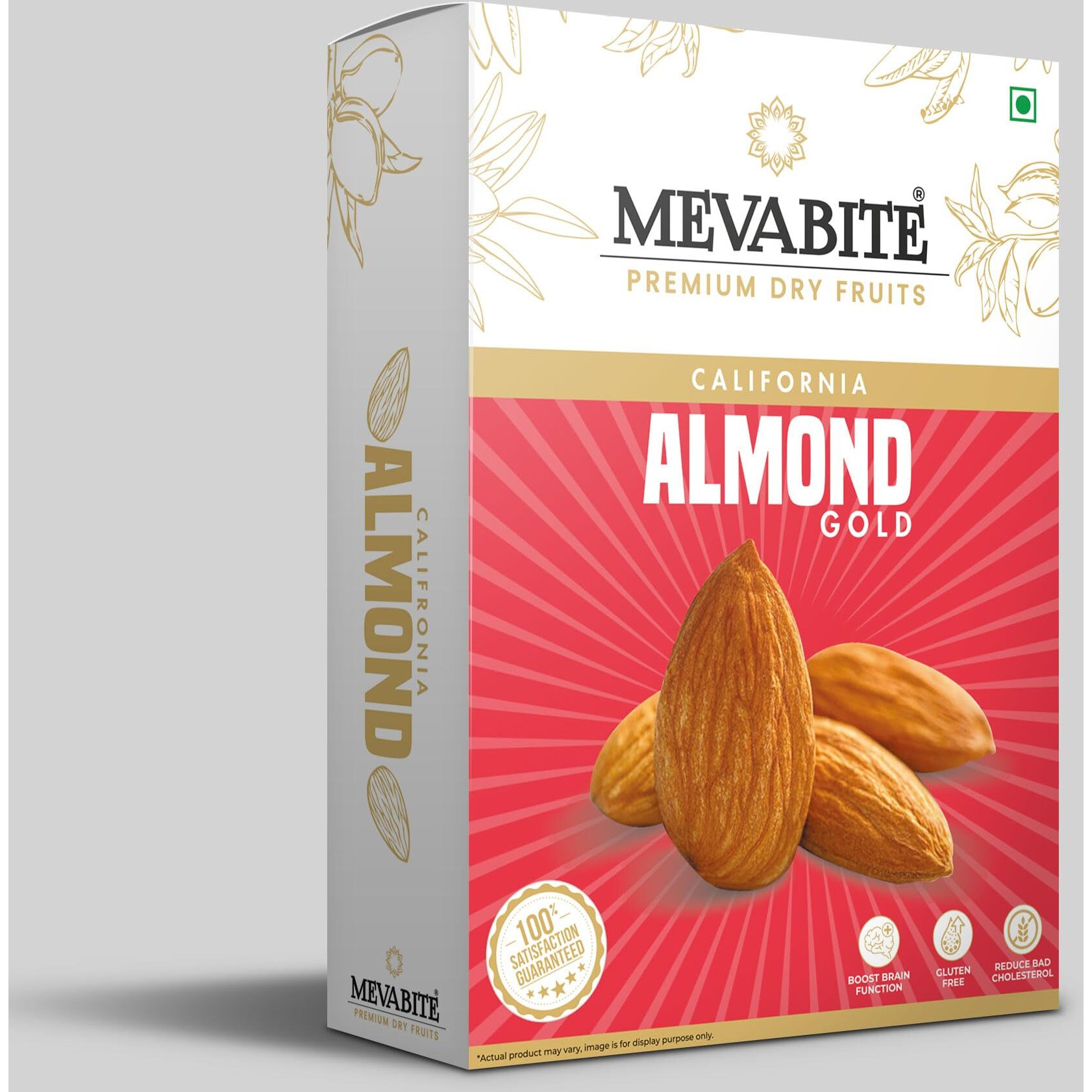 MevaBite Jumbo Size Almonds (Big Size, 250 Grams) | Almonds Big Size Kernels | Badam Giri Bold Size | Lower Blood Sugar Level | Reduces Blood Pressure & Cholesterol Level
