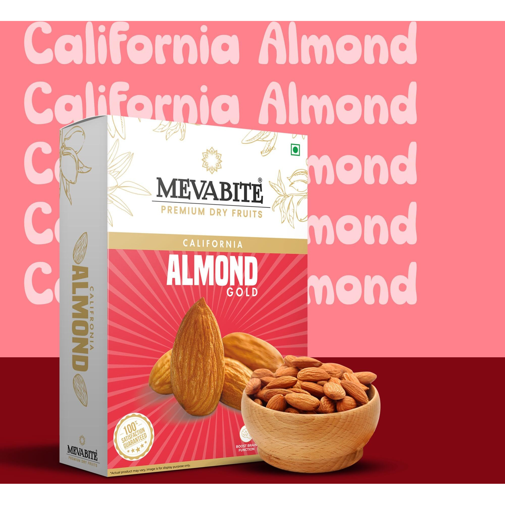 MevaBite Jumbo Size Almonds (Big Size, 250 Grams) | Almonds Big Size Kernels | Badam Giri Bold Size | Lower Blood Sugar Level | Reduces Blood Pressure & Cholesterol Level