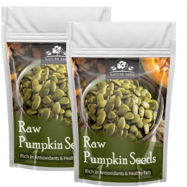 NATURE YARD Organic Pumpkin Seeds for eating - 2 * 1kg - 100% Natural Protein & Fiber Rich Seeds/Kaddu Ke Beej/Immunity Booster/Packed with Antioxidants & Healthy Fats/Healthy Superfood Snack